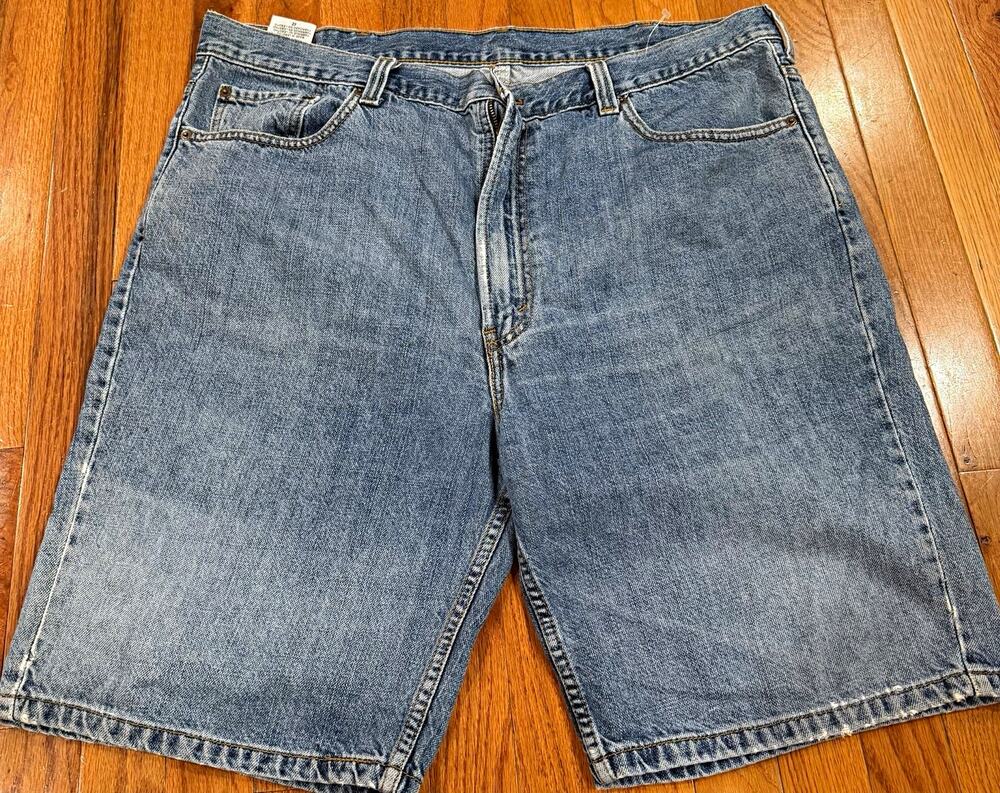 Levi's W42 5060 Straight Fit Men's Blue Medium Wash Denim Shorts Zip 5-Pocket